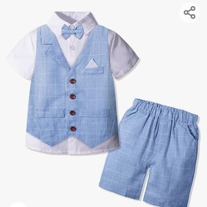 Boy's Tuxedos Toddler Formal Suits Set Kids Slim Fit Suit for Weddings